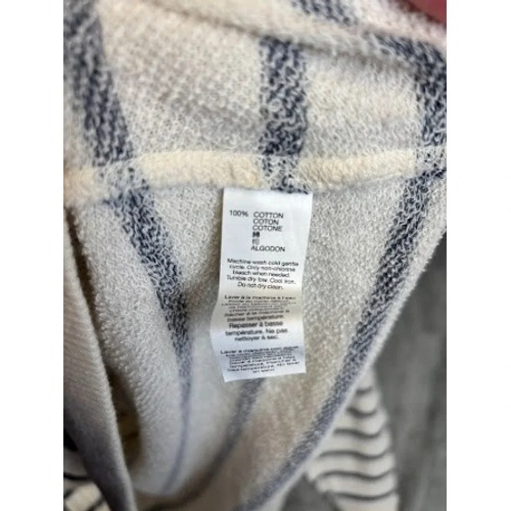 GAP Striped Crewneck Sweatshirt Long Sleeve Cream Navy Blue Size XXL 100% Cotton
